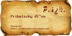 Pribelszky Éva névjegykártya
